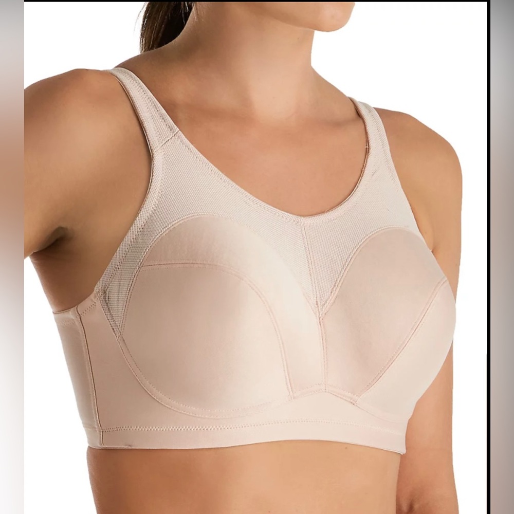 NEW Lunaire Women's Plus-Size Coolmax High-Impact Sport Bra 48DDD (48F) BEIGE